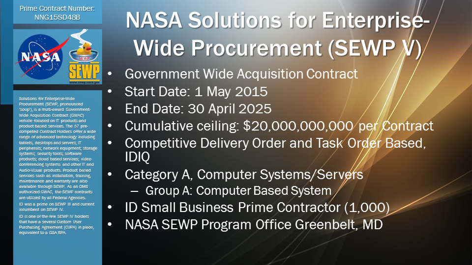 NASA Solutions for Enterprise-Wide Procurement (SEWP V)