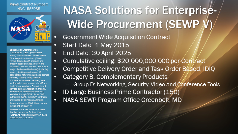 NASA Solutions for Enterprise-Wide Procurement (SEWP V)