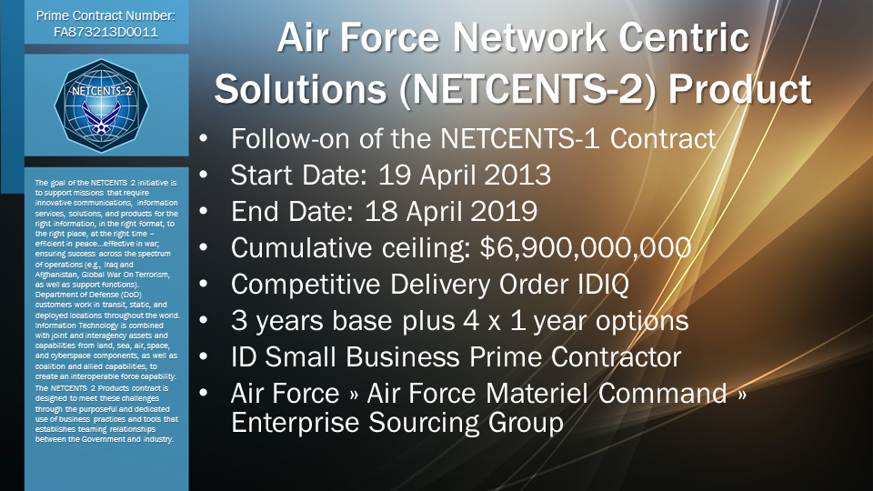 Air Force Network Centric Solutions (NETCENTS-2) Product