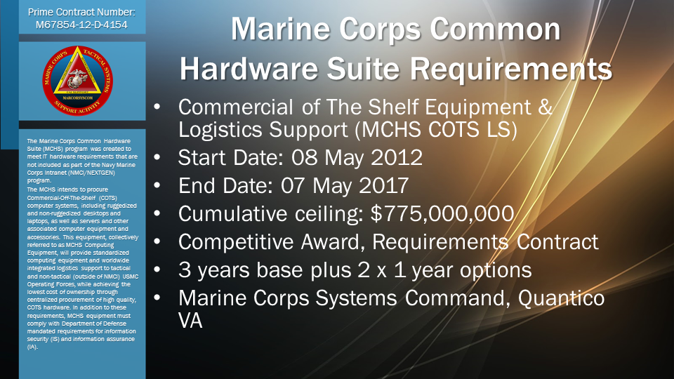 Marine Corps Common Hardware Suite Requirements