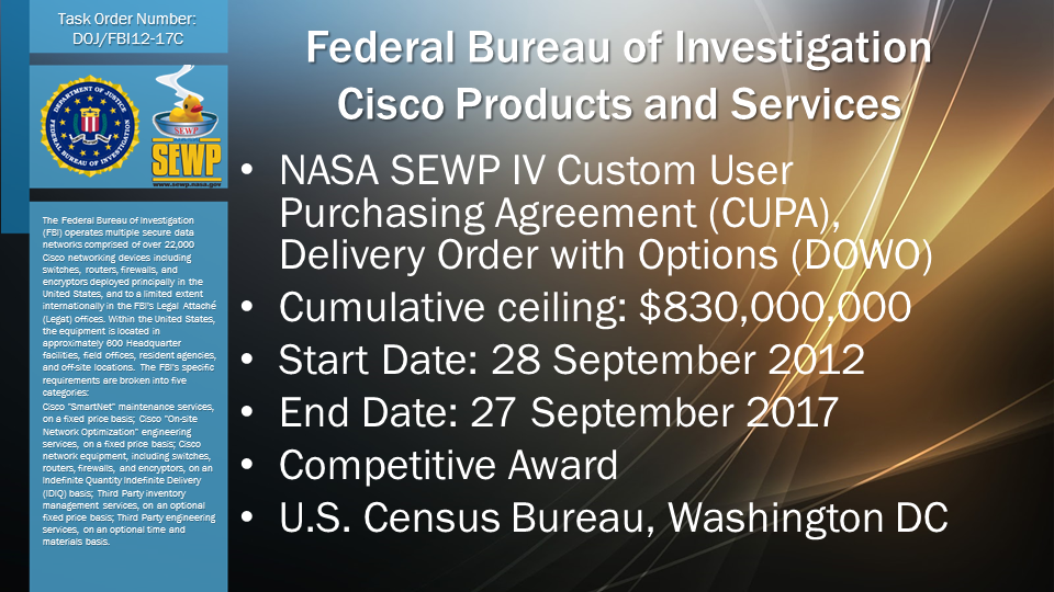 Federal Bureau of InvestigationCisco Products and Services