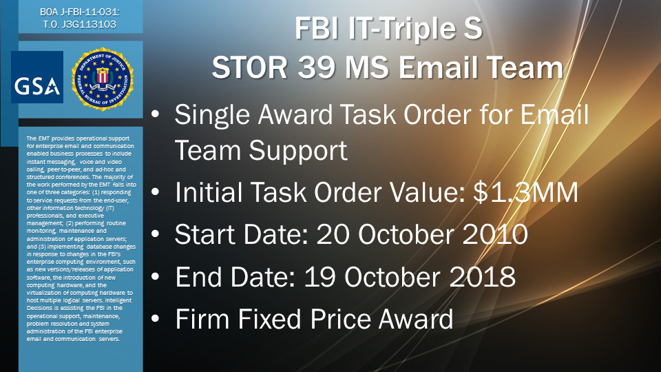 FBI IT-Triple SSTOR 39 MS Email Team