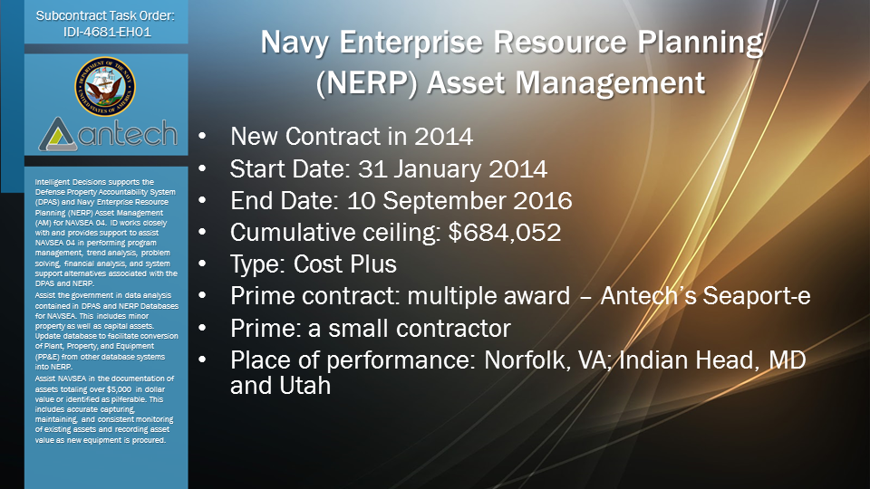 Navy Enterprise Resource Planning  (NERP) Asset Management
