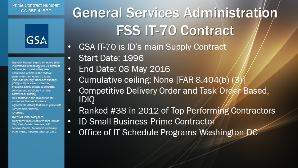 General Services Administration FSS IT-70 Contract